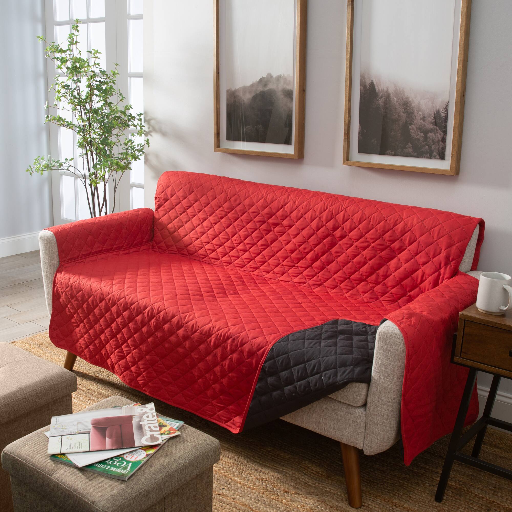 Home Details Reversible Quilted Furniture Loveseat Protector